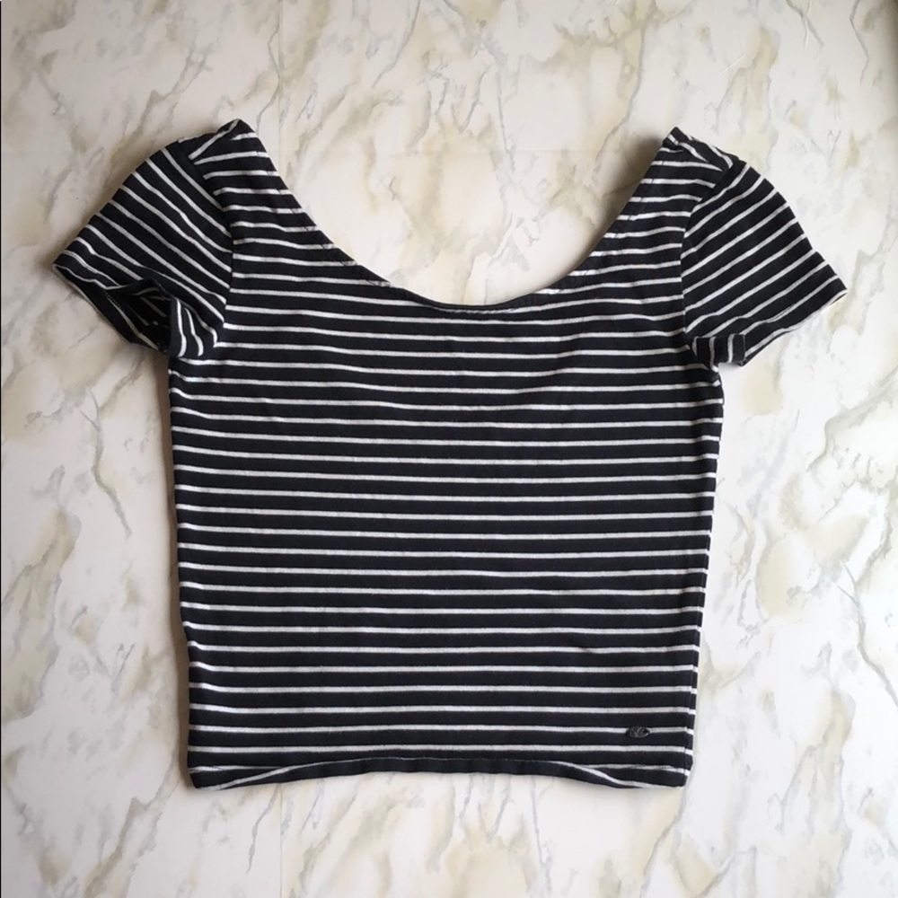 American Eagle basic striped crop top XS